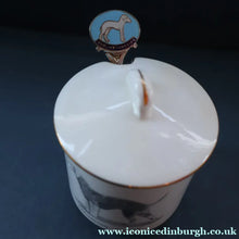 Load image into Gallery viewer, 1950s Vintage Royal Grafton JAM POT &amp; SPOON with BEDLINGTON TERRIER Decoration
