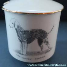 Load image into Gallery viewer, 1950s Vintage Royal Grafton JAM POT &amp; SPOON with BEDLINGTON TERRIER Decoration
