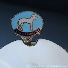 Load image into Gallery viewer, 1950s Vintage Royal Grafton JAM POT &amp; SPOON with BEDLINGTON TERRIER Decoration
