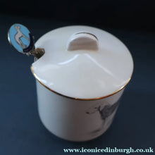 Load image into Gallery viewer, 1950s Vintage Royal Grafton JAM POT &amp; SPOON with BEDLINGTON TERRIER Decoration
