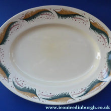 Load image into Gallery viewer, 1950s Vintage Susie Cooper Pottery BRACKEN PATTERN Oval Ashet / Serving Plate. KESTREL shape. 14 inches

