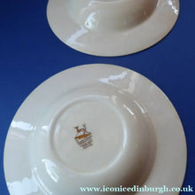 Load image into Gallery viewer, 1950s Vintage Susie Cooper Pottery BRACKEN PATTERN Shallow Soup Bowls. KESTREL shape. 8 inches
