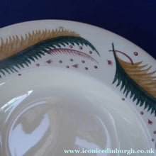 Load image into Gallery viewer, 1950s Vintage Susie Cooper Pottery BRACKEN PATTERN Shallow Soup Bowls. KESTREL shape. 9 inches
