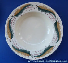 Load image into Gallery viewer, 1950s Vintage Susie Cooper Pottery BRACKEN PATTERN Shallow Soup Bowls. KESTREL shape. 9 inches
