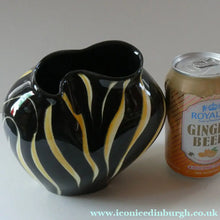 Load image into Gallery viewer, 1950s Yellow &amp; Black Striped Vase. Vintage West German "Tigris" Vase. Schmider Keramic
