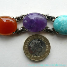 Load image into Gallery viewer, Pretty Vintage Bracelet Set with Coloured Agates. Excellent Condition
