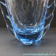 Load image into Gallery viewer, 1950s Whitefriars Glass. Sapphire Blue Flanged Vase by William Wilson. 7 1/2 inches - British Glass
