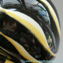 Load image into Gallery viewer, 1950s Yellow &amp; Black Striped Vase. Vintage West German "Tigris" Vase. Schmider Keramic
