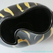 Load image into Gallery viewer, 1950s Yellow &amp; Black Striped Vase. Vintage West German "Tigris" Vase. Schmider Keramic
