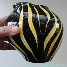 Load image into Gallery viewer, 1950s Yellow &amp; Black Striped Vase. Vintage West German "Tigris" Vase. Schmider Keramic
