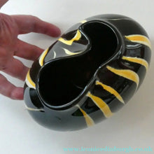 Load image into Gallery viewer, 1950s Yellow &amp; Black Striped Vase. Vintage West German "Tigris" Vase. Schmider Keramic
