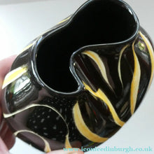 Load image into Gallery viewer, 1950s Yellow &amp; Black Striped Vase. Vintage West German "Tigris" Vase. Schmider Keramic
