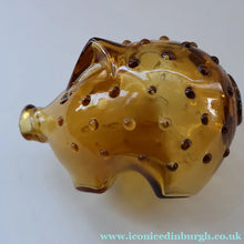 Load image into Gallery viewer, Vintage 1960s Amber Danish Glass HOLMEGAARD Piggy Bank Designed by Jacob Bang

