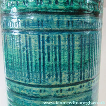 Load image into Gallery viewer, Large Vintage 1960s BITOSSI Table Lamp with More Unusual Sgraffito Striped Pattern
