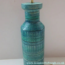 Load image into Gallery viewer, Large Vintage 1960s BITOSSI Table Lamp with More Unusual Sgraffito Striped Pattern
