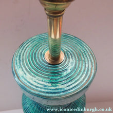 Load image into Gallery viewer, Large Vintage 1960s BITOSSI Table Lamp with More Unusual Sgraffito Striped Pattern
