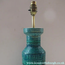 Load image into Gallery viewer, Large Vintage 1960s BITOSSI Table Lamp with More Unusual Sgraffito Striped Pattern
