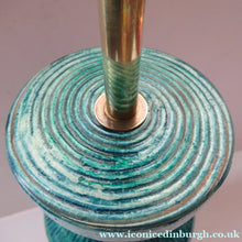 Load image into Gallery viewer, Large Vintage 1960s BITOSSI Table Lamp with More Unusual Sgraffito Striped Pattern
