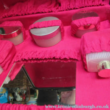 Load image into Gallery viewer, 1960s VINTAGE Vanity Case Black Patent Exterior and Bright Pink Lining
