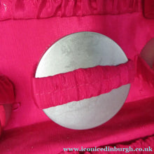 Load image into Gallery viewer, 1960s VINTAGE Vanity Case Black Patent Exterior and Bright Pink Lining
