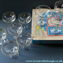Load image into Gallery viewer, Boxed Set of Six 1960s Babycham Glasses. Plus 3 1950s Babycham Glasses
