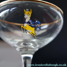 Load image into Gallery viewer, 1960s Collectable BOXED SET of Six Babycham Glasses with Yellow Deer Motif - British Glass
