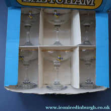 Load image into Gallery viewer, 1960s Collectable BOXED SET of Six Babycham Glasses with Yellow Deer Motif - British Glass
