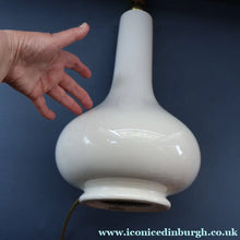Load image into Gallery viewer, MID-CENTURY:  Highly Collectable. Matched Pair of White CASA PUPO Bulbous Ceramic Lamps. Each with stamp on base
