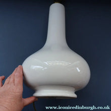 Load image into Gallery viewer, MID-CENTURY:  Highly Collectable. Matched Pair of White CASA PUPO Bulbous Ceramic Lamps. Each with stamp on base
