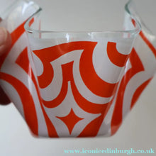 Load image into Gallery viewer,  1960s CHANCE GLASS Handkerchief Vase. Highly Sought After Geometric Decoration
