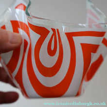 Load image into Gallery viewer,  1960s CHANCE GLASS Handkerchief Vase. Highly Sought After Geometric Decoration
