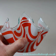 Load image into Gallery viewer,  1960s CHANCE GLASS Handkerchief Vase. Highly Sought After Geometric Decoration
