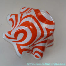 Load image into Gallery viewer,  1960s CHANCE GLASS Handkerchief Vase. Highly Sought After Geometric Decoration
