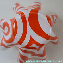 Load image into Gallery viewer,  1960s CHANCE GLASS Handkerchief Vase. Highly Sought After Geometric Decoration
