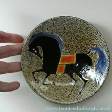 Load image into Gallery viewer, 1960s CHELSEA Studio Pottery (Joyce Morgan) Decorative Wall Plate: Hand-Painted Horse Design

