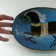 Load image into Gallery viewer, 1960s CHELSEA Studio Pottery (Joyce Morgan) Footed Shallow Bowl. Hand-Painted Horse Design
