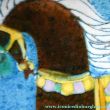 Load image into Gallery viewer, 1960s CHELSEA Studio Pottery (Joyce Morgan) Footed Shallow Bowl. Hand-Painted Horse Design
