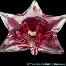 Load image into Gallery viewer, 1960s Chribska PINK STAR Czech / Bohemian CHUNKY Art Glass Bowl
