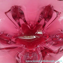 Load image into Gallery viewer, 1960s Chribska PINK STAR Czech / Bohemian CHUNKY Art Glass Bowl
