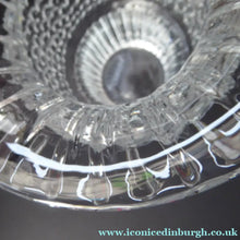 Load image into Gallery viewer, Vintage Clear Glass Vase with Trumpet Shaped Rim and Dimpled Neck; Probably Czech Sklo
