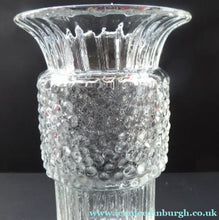 Load image into Gallery viewer, Vintage Clear Glass Vase with Trumpet Shaped Rim and Dimpled Neck; Probably Czech Sklo
