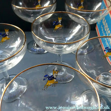 Load image into Gallery viewer, Boxed Set of Six 1960s Babycham Glasses. Plus 3 1950s Babycham Glasses
