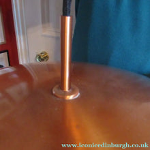 Load image into Gallery viewer, 1960s Danish Aluminium FLYING SAUCER Ceiling Light with Anodised Copper Exterior Finish &amp; Original Diffuser 

