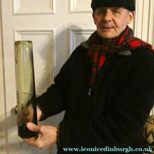 Load image into Gallery viewer, Per Lutken for Holmegaard. Olive-Grey Tubular Chimney Vase. Signed and dated 1960
