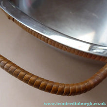 Load image into Gallery viewer, 1960s DANISH LUNDTOFTE Stainless Steel Serving Dish. Rare with Original Metal Cane Coated Serving Stand
