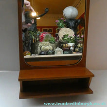 Load image into Gallery viewer, 1960s DANISH Pedersen &amp; Hansen (P&amp;H) wall mirror in a teak wooden frame with a small integrated shelf
