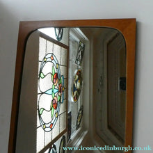 Load image into Gallery viewer, 1960s DANISH Pedersen &amp; Hansen (P&amp;H) wall mirror in a teak wooden frame with a small integrated shelf
