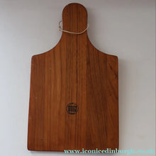 Load image into Gallery viewer, 1960s DANISH TEAK Vintage Cheese or Chopping Board with Ceramic Tile &amp; Orirignal Cheese Knife
