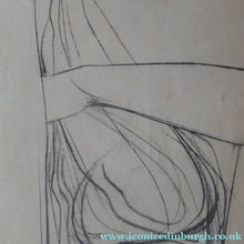 Load image into Gallery viewer, 1960s Nigel Lambourne Black Chalk Nude Study Drawing
