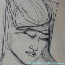 Load image into Gallery viewer, 1960s Nigel Lambourne Black Chalk Nude Study Drawing
